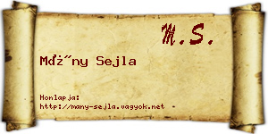 Mány Sejla névjegykártya